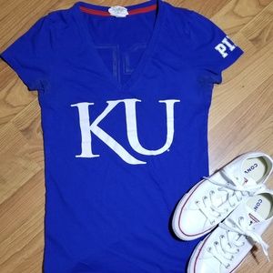 PINK KU T-Shirt University of Kansas Jayhawks